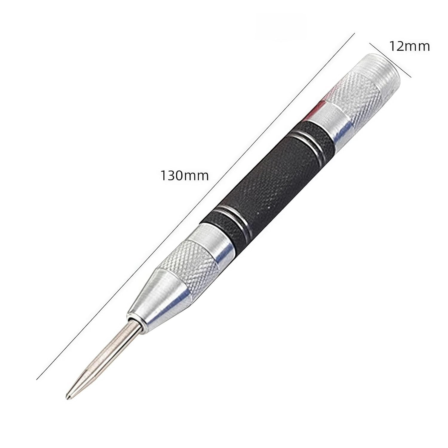 Zentraler Automatik-Körner mit 2 zusätzlichen Stahlspitzen (12,7 cm) – Robustes, rostfreies Präzisionswerkzeug mit verstellbarer Spannung